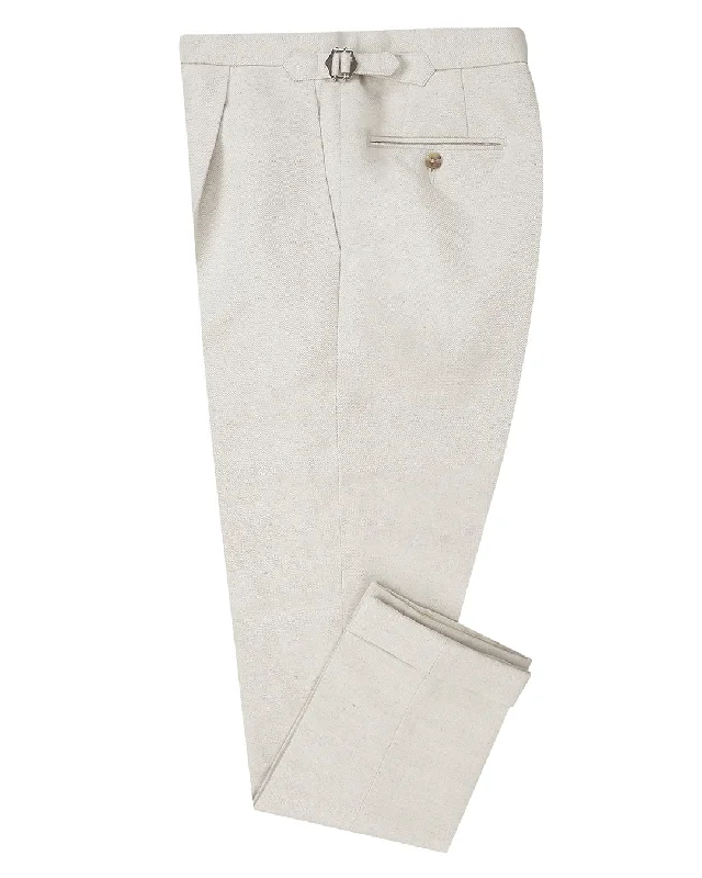 Tailored pants for professional looks-Linen: Heavy Vintage Cream Birdseye