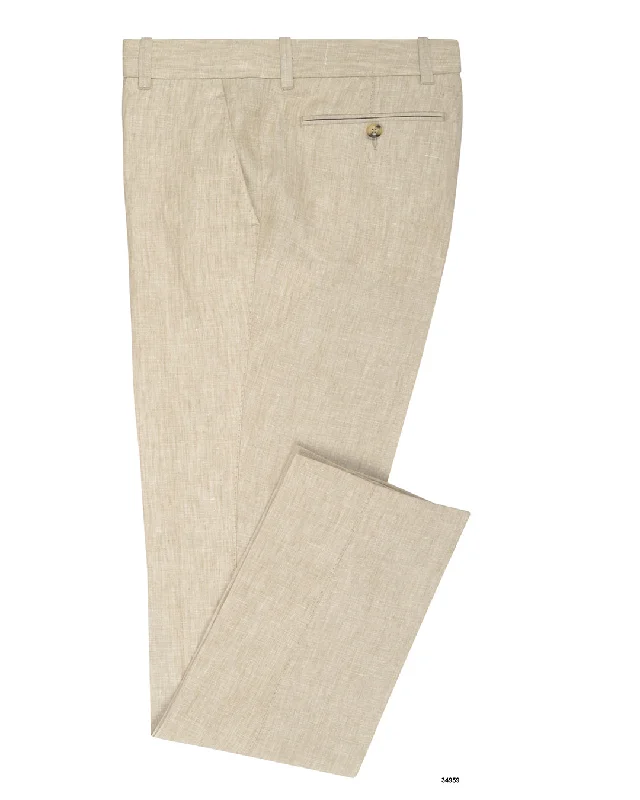 Breathable pants for hot weather-Linen: Natural Ecru Dress Pant