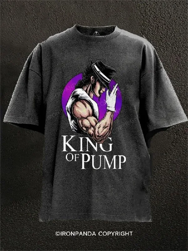 Comfortable fitted T-shirts for sleek looks-King of Pump Washed Gym Shirt