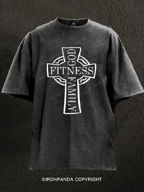 Lightweight T-shirts for warm weather-God Christ Family Washed Gym Shirt