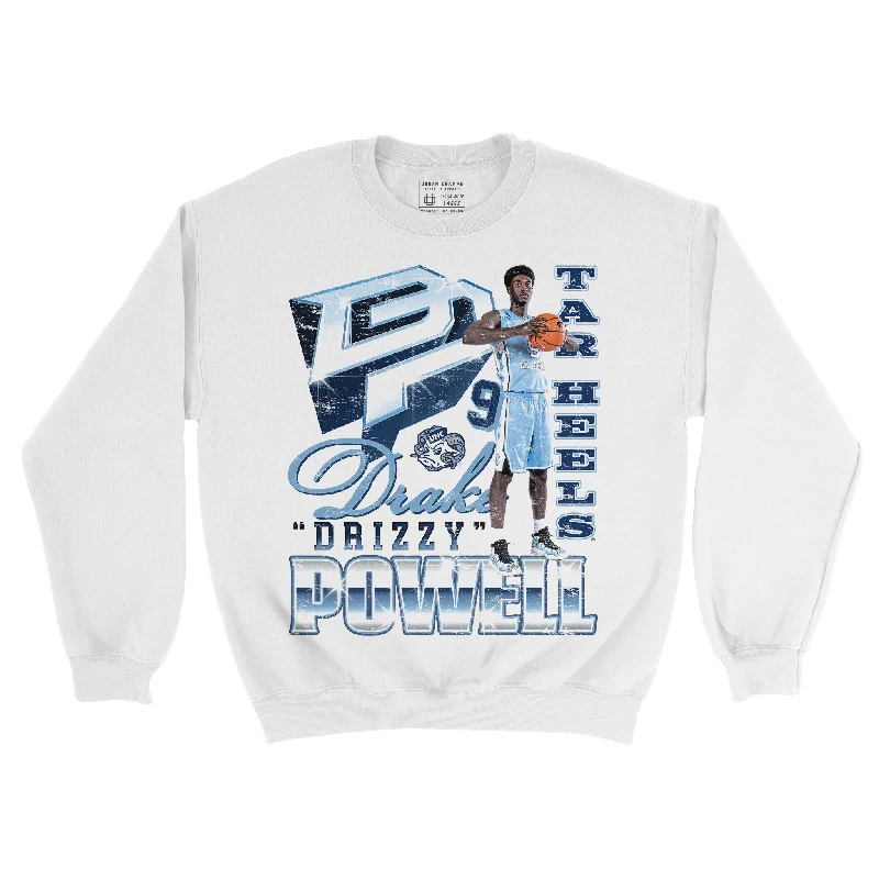 Stylish long sleeve shirts with unique patterns-EXCLUSIVE RELEASE: Drake Powell Graphic White Crew