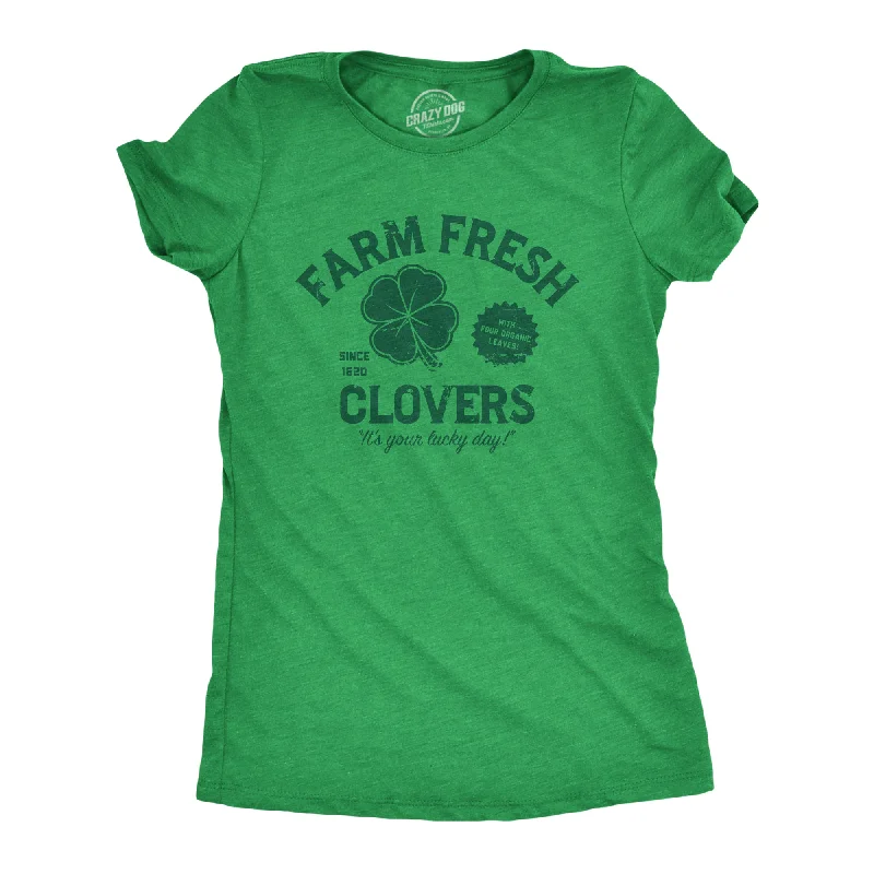 T-shirts with artistic abstract designs-Farm Fresh Clovers Women's T Shirt