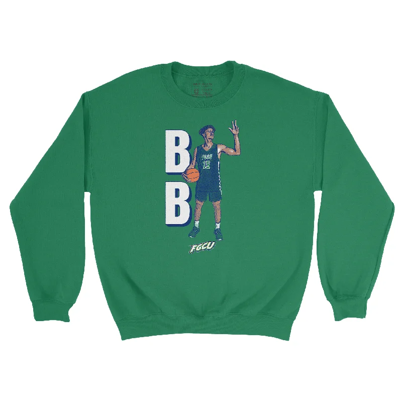 Warm long sleeve shirts for cooler weather-EXCLUSIVE RELEASE: BB Washington Illustrated Kelly Green Crew