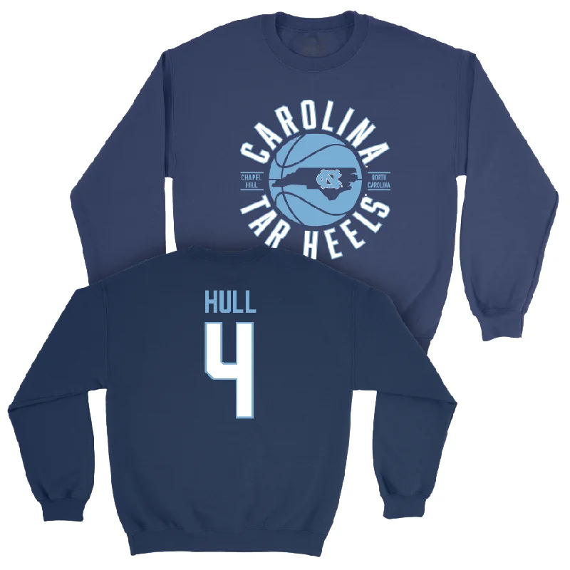 Long sleeve shirts with a stylish henley design-UNC Women's Basketball Navy Crew  - Laila Hull