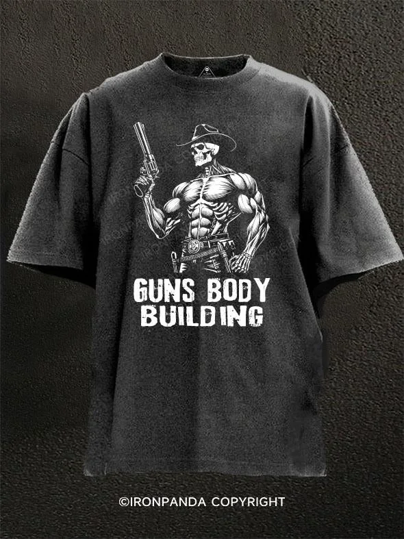 T-shirts for small business promotional use-guns body builing Washed Gym Shirt