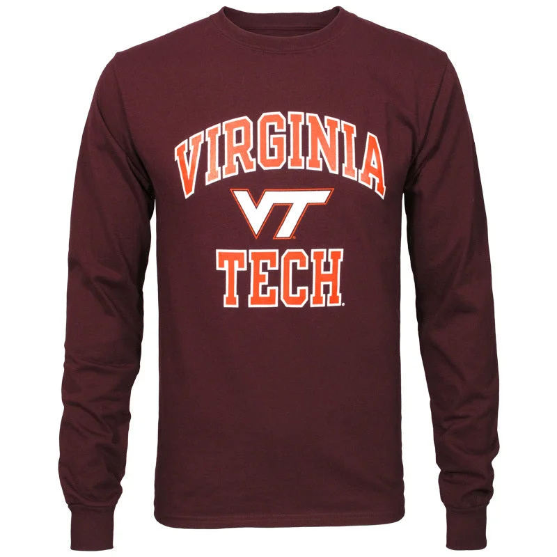 T-shirts for small business promotional use-Virginia Tech Basic Long-Sleeved T-Shirt: Maroon by Champion