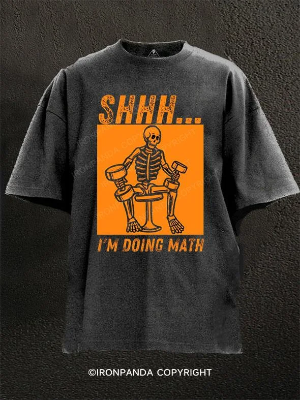 Retro-themed T-shirts for nostalgic styles-Shhhh I'm Doing Maths Deadlift Washed Gym Shirt