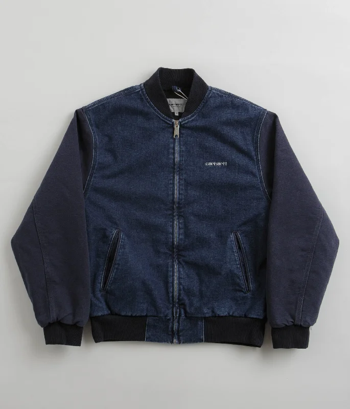 Durable and long-lasting jackets for everyday use-Carhartt Paxon Bomber Jacket - Blue / Dark Navy