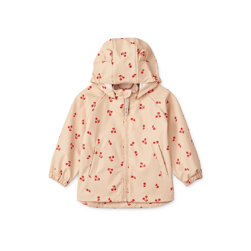 Warm fleece-lined jackets for cozy comfort-Liewood Melodi Rain Jacket - Cherries / Apple blossom