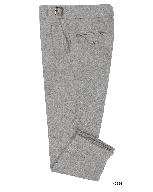 Versatile pants for work and play-Gurkha Pant in Grey Wool Flannel