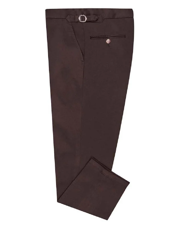 Comfortable leggings for lounging and workouts-Minnis Flannel-Brown Plain