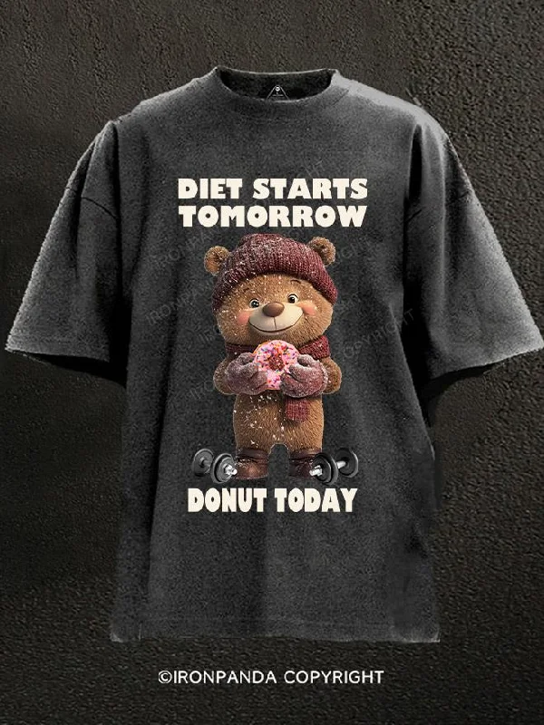 T-shirts for small business promotional use-diet starts tomorrow dount today Washed Gym Shirt