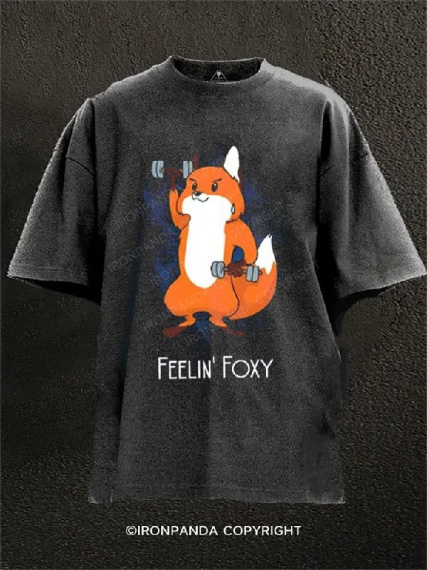 Organic cotton T-shirts for eco-friendly fashion-Feelin' Foxy Washed Gym Shirt