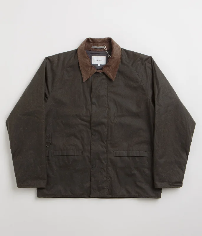 Breathable jackets for outdoor workouts-Norse Projects Holmen Wax Fishing Jacket - Beech Green