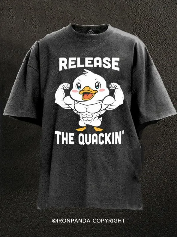 Soft T-shirts for sensitive skin-Duck Release The Quackin' Washed Gym Shirt