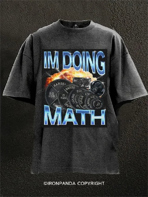 Long-sleeve T-shirts for cooler weather-I'm Doing Math Washed Gym Shirt