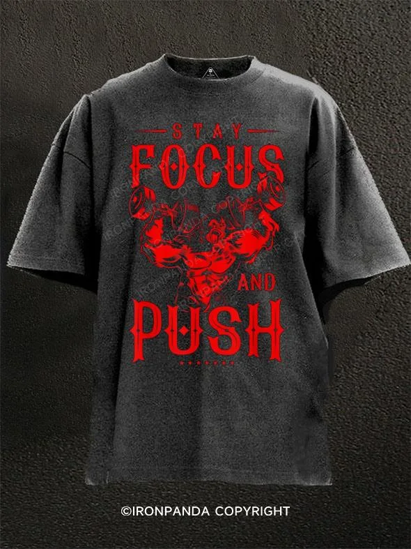 Classic logo T-shirts for brand enthusiasts-Gorilla Workout stay focus Washed Gym Shirt