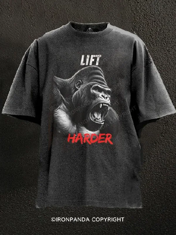 Athletic fit T-shirts for a sleek silhouette-lift harder Gorilla Washed Gym Shirt