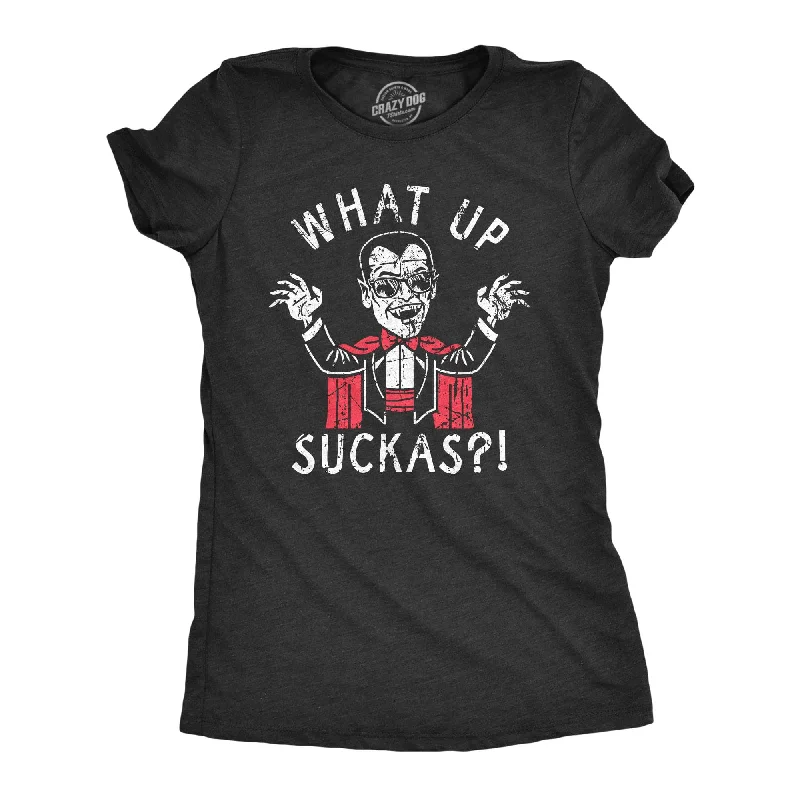 Custom T-shirts with detailed designs for unique fashion-What Up Suckas Women's T Shirt