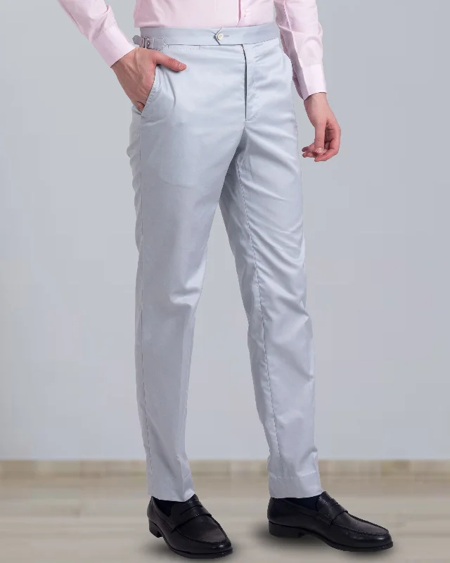 Classic black pants for versatile looks-Grey Cotton Dress Pant