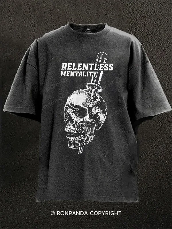 T-shirts for small business promotional use-Relentless Mentality Washed Gym Shirt