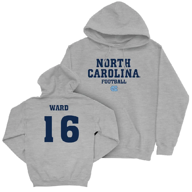 Hoodies for hiking and outdoor activities-UNC Football Sport Grey Staple Hoodie   - Ryan Ward