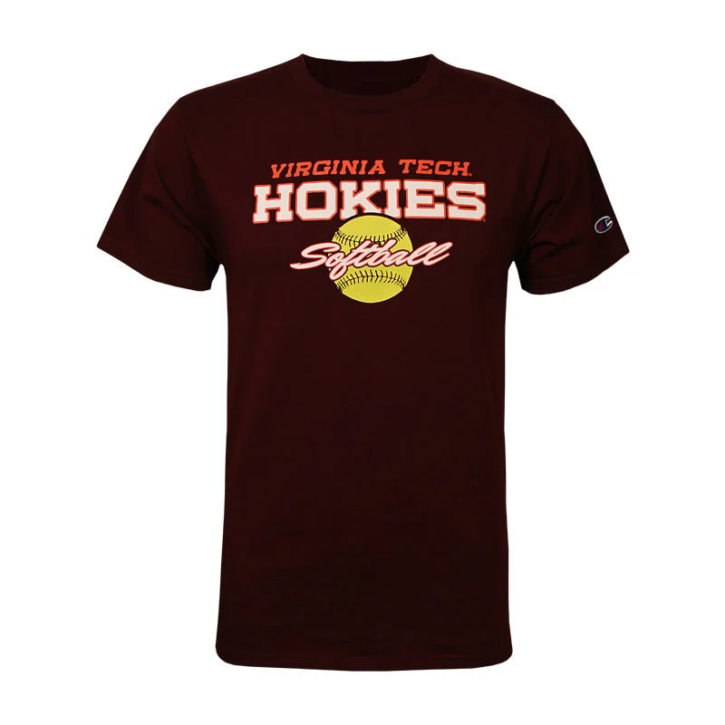 Eco-conscious T-shirts with organic materials-Virginia Tech Sports Core Softball T-Shirt by Champion