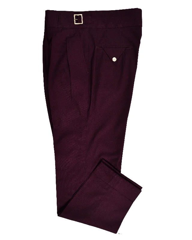 Classic khaki pants for versatile style-Gurkha Pants in Fresco Matt Wine Twill