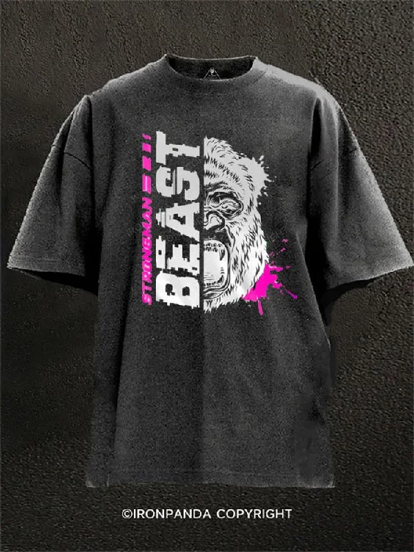 T-shirts for small business promotional use-Strongman Beast Washed Gym Shirt