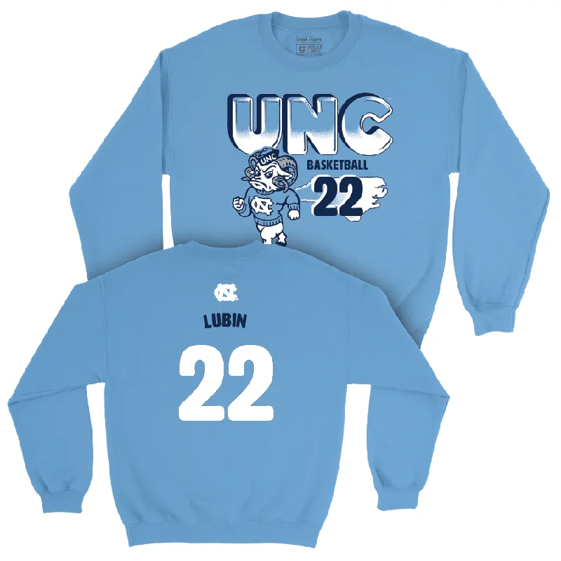 Stylish long sleeve shirts with subtle prints for a sleek look-UNC Men's Basketball Mascot Carolina Blue Crew  - Ven-Allen Lubin