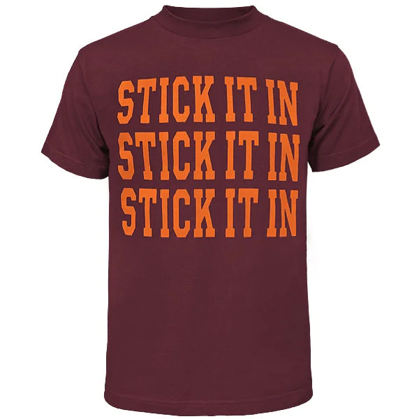 T-shirts with cool animal designs for animal lovers-Stick It In T-Shirt: Maroon