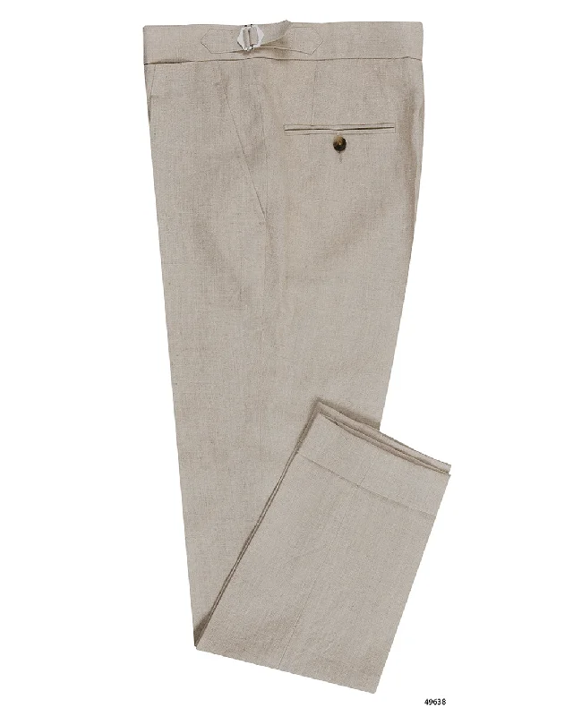 Relaxed-fit pants for a casual, comfortable style-100% Linen Suiting Ecru