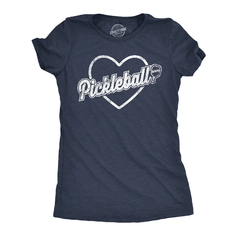 Affordable plain T-shirts for casual outfits-Pickleball Heart Women's T Shirt