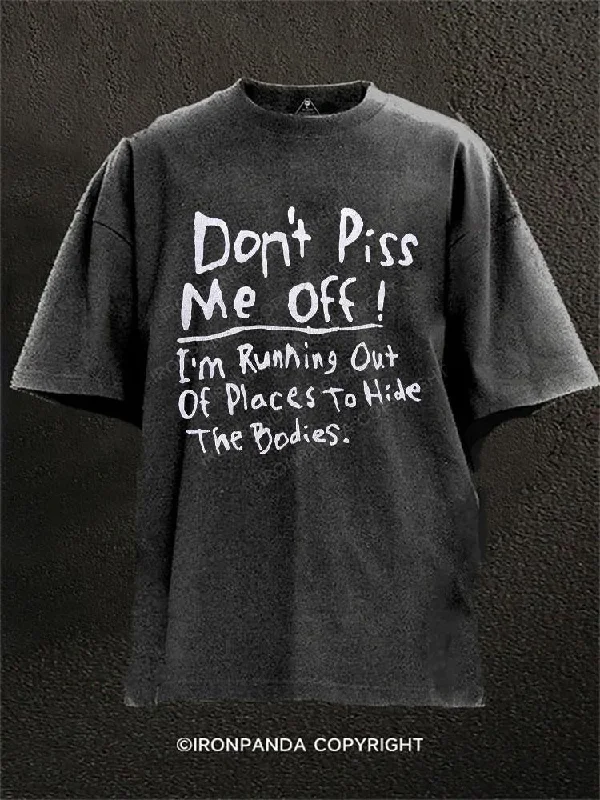 Stylish graphic T-shirts for men-Don't Piss Me Off! Washed Gym Shirt