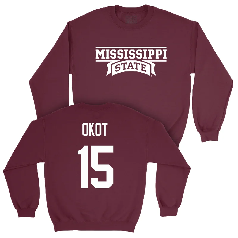 Soft cotton long sleeve shirts for all-day comfort-Maroon Women's Basketball Team Crew  - Madina Okot