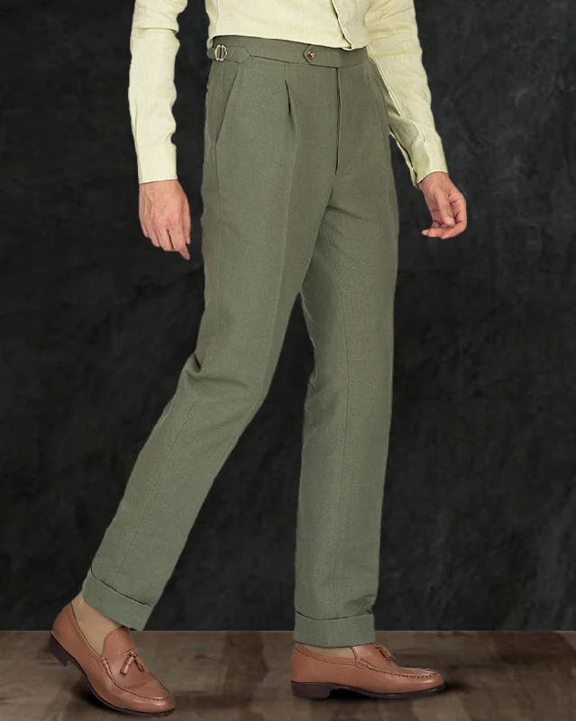 Stylish pants for casual outings-Linen Cotton Canvas: Olive Pant