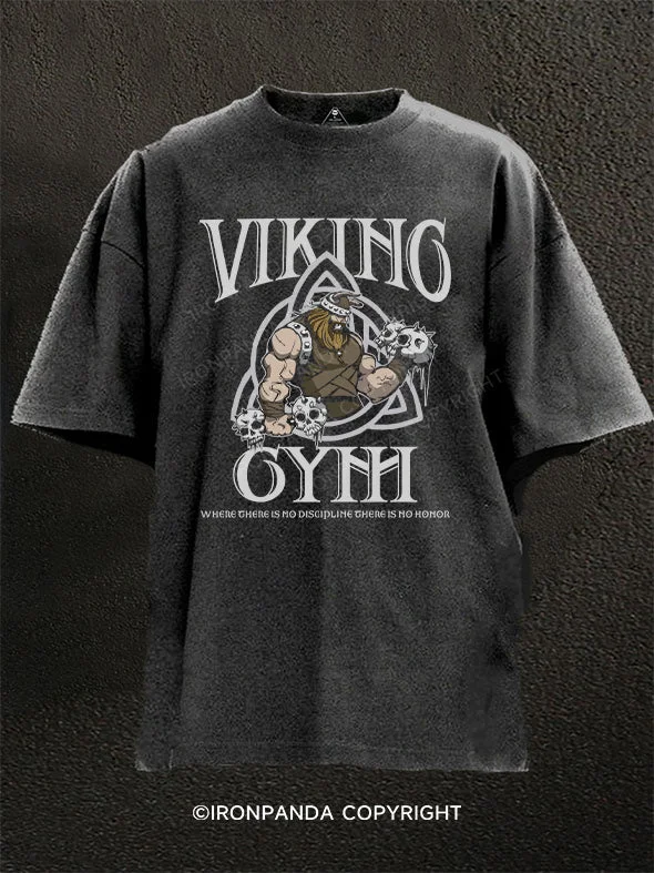 Custom T-shirts with team logos for sports fans-VIKING Washed Gym Shirt