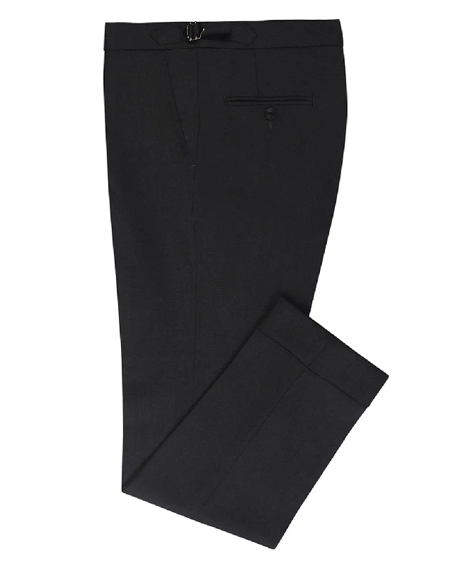 Wide-leg pants for a relaxed fit-VBC 100% Wool: Dark Grey Twill