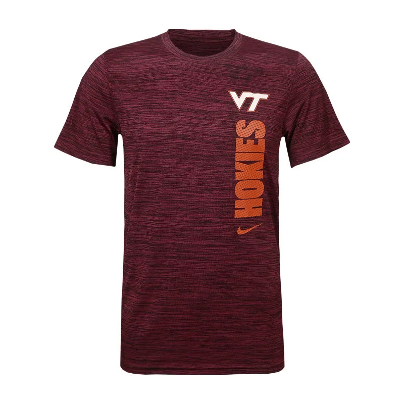 Best T-shirts for layering with jackets or hoodies-Virginia Tech Men's Team Issue Dri-FIT Velocity T-Shirt: Maroon by Nike