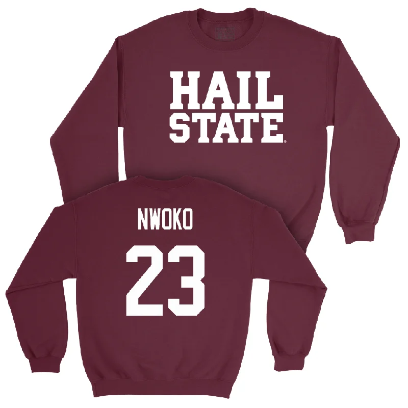 Warm long sleeve shirts for cooler weather-Maroon Men's Basketball Hail Crew  - Michael Nwoko