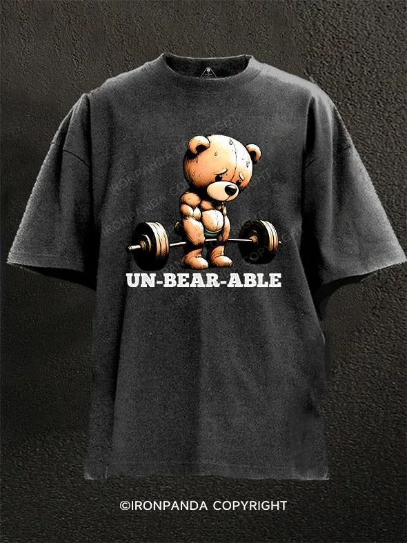 Custom printed T-shirts with logos-un-bear-able Washed Gym Shirt