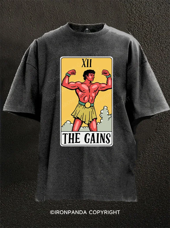 T-shirts for hobbyists with personalized designs-The Gains Washed Gym Shirt