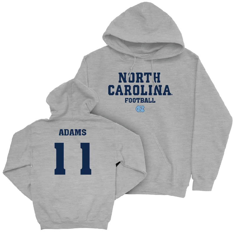 Hoodies with embroidered logos for brand promotion-UNC Football Sport Grey Staple Hoodie - Ty Adams