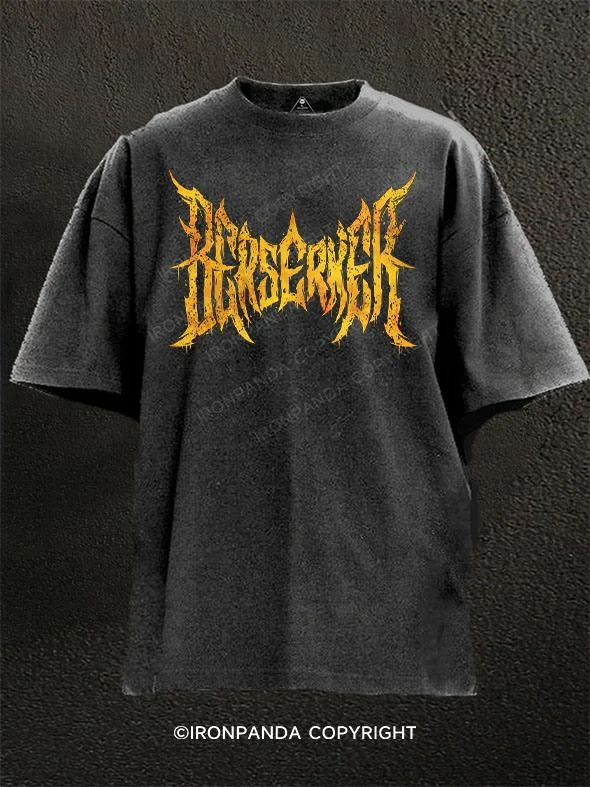 Unique T-shirts with creative illustrations-Berserker Brutal Washed Gym Shirt