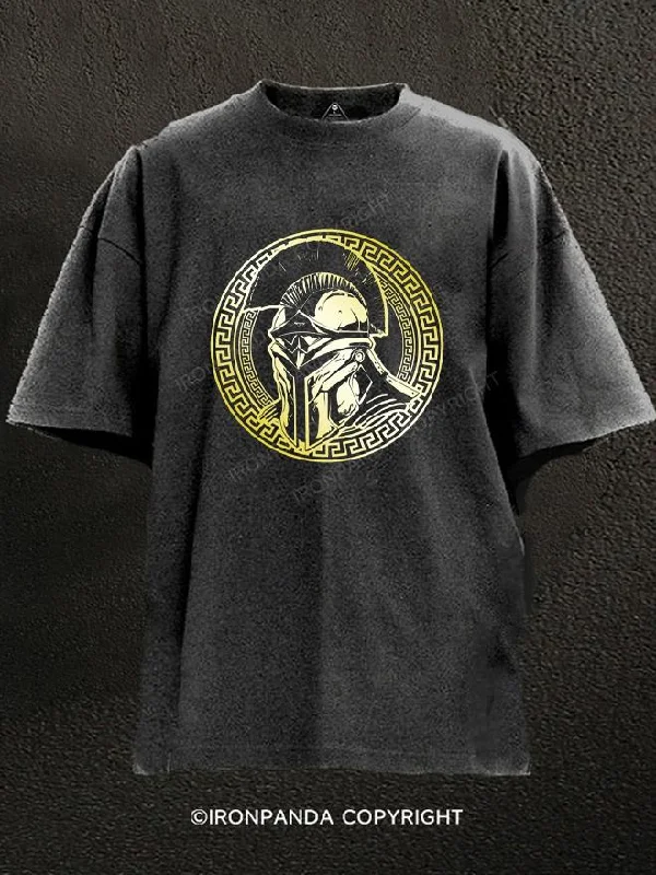 Best quality T-shirts for printing custom logos-Spartan Gold Washed Gym Shirt