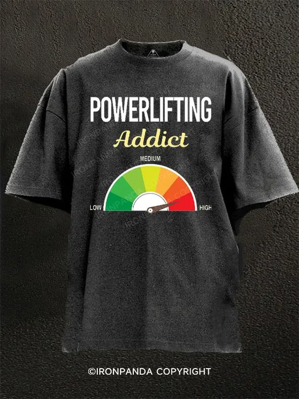 T-shirts for social events with group designs-Addict Powerlifting Washed Gym Shirt