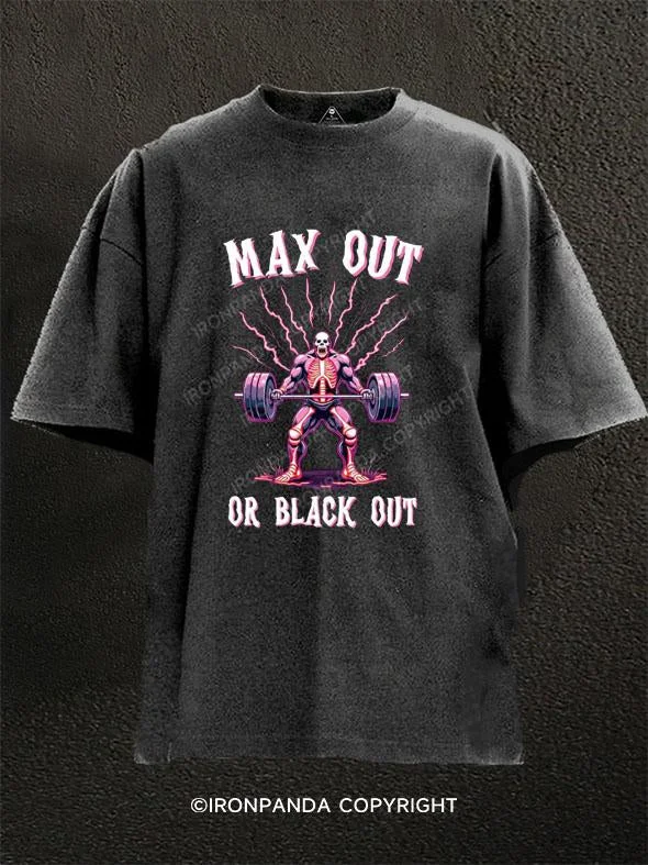 Relaxed-fit T-shirts for comfort and ease-Max Out or Black Out Washed Gym Shirt