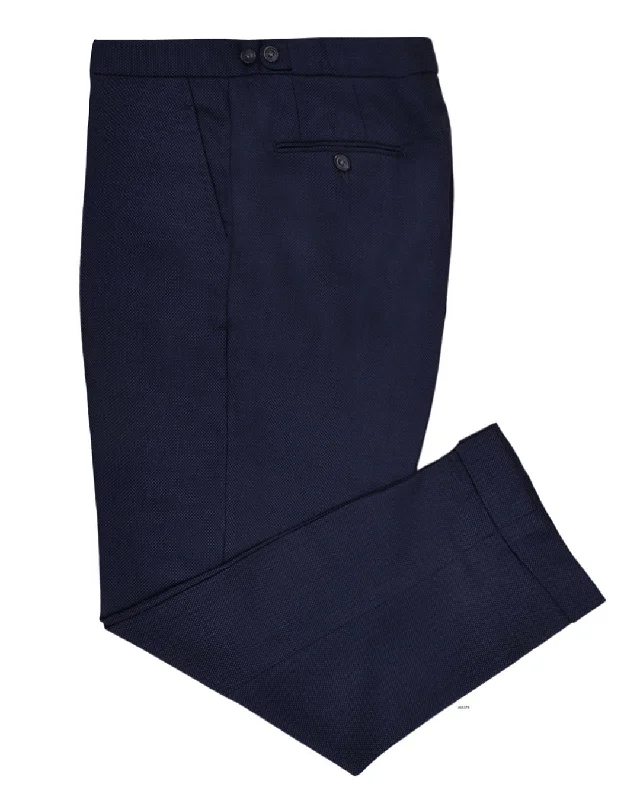 Tailored pants for professional looks-Delfino Navy Winter Hopsack