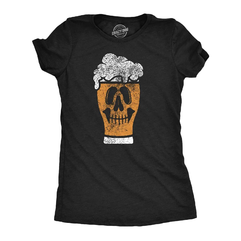 Best cotton T-shirts for casual wear-Beer Glass Skull Women's T Shirt