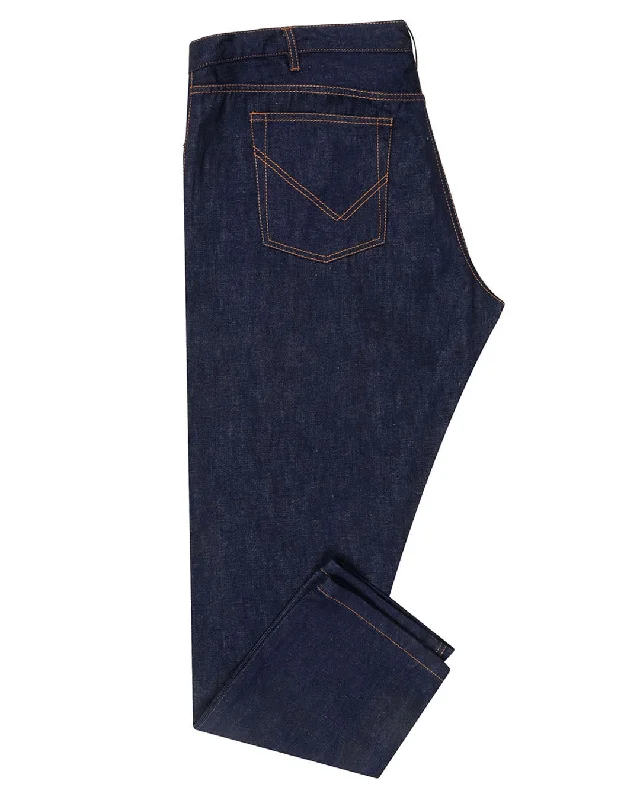 Stylish leggings with bold patterns for active fashion-Luxire Selvedge: Slub Linen Cotton Indigo Jeans